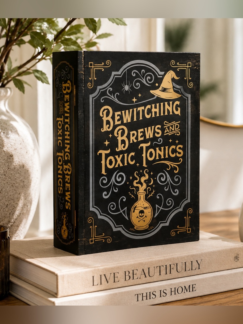 Target Bullseye Bewitching Brews and Toxic Tonics Decorative Book Box - Black